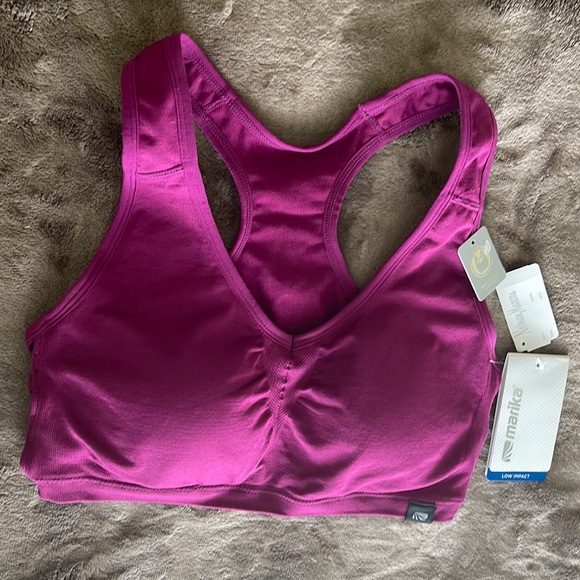 💋SALE💋 NWT Marina Sport Bra in Magenta with Removable Cups, Size L. - Picture 2 of 7